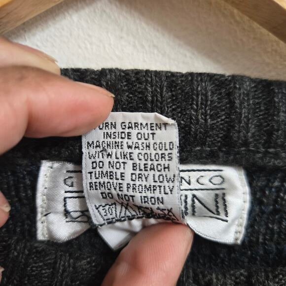 Gianfranco Ruffini Mens Vintage 90s Grandpa Textured Open Knit Stripe Sweater L - Picture 8 of 10